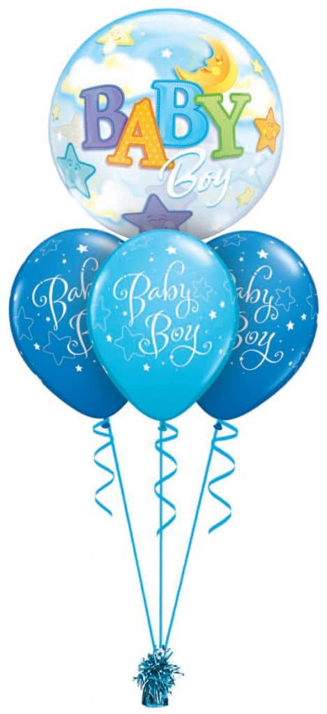 Baby Boy Or Girl Bubble Layer available from Cardiff Balloons