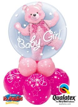Baby Girl or Baby Boy Double Bubble Super available from Cardiff Balloons