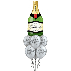 Champagne Bottle Luxury Engagement Bouquet