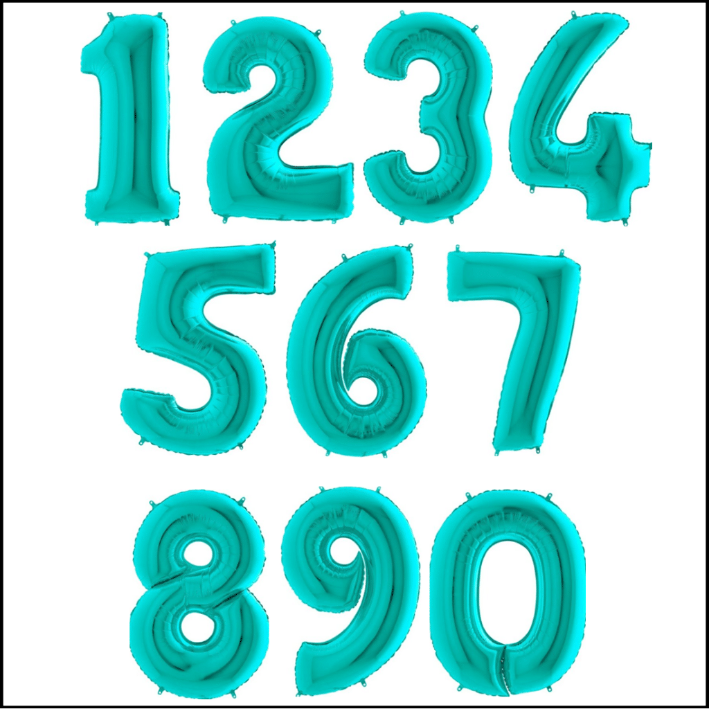 Giant Number Balloon Tiffany Blue Helium Balloons In Cardiff