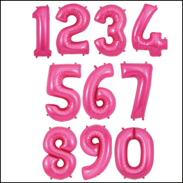 Large Number Balloon In Pink Helium Balloons Cardiff Balloons
