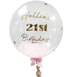 Personalised Feather Bubble From Cardiff Balloons