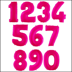 Click Here To Buy Neon Pink Helium Filled Number Balloons In Cardiff