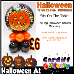 HAlloween Table MIni From Cardiff Balloons