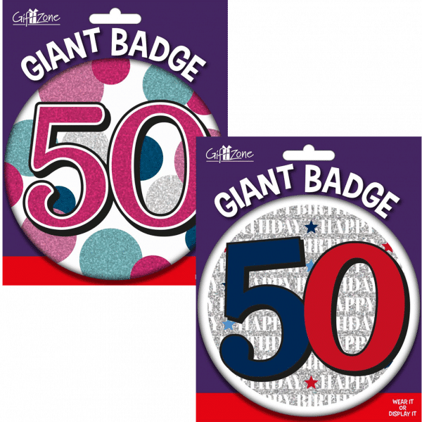 large age 50 birthday badge from cardiff balloons