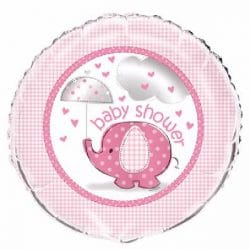 helium filled pink elephant baby shower foil balloon from cardiff balloons