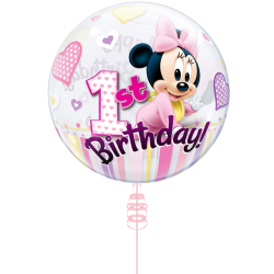 1st Birthday Minnie Mouse <br> Bubble Balloon
