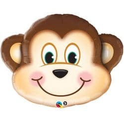 large helium filled monkey head foil balloon from cardiff balloons
