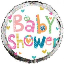 helium filled baby shower foil balloon from cardiff balloons