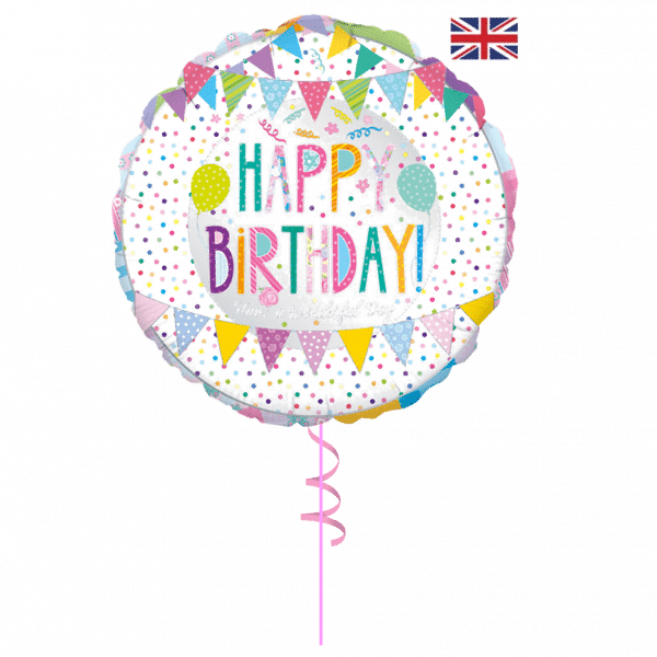 bunting happy birthday balloon from cardiff balloons