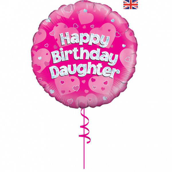 happy birthday daughter helium foil balloon from cardiff balloons