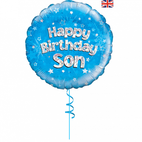 happy birthday son helium filled foil balloon from cardiff balloons