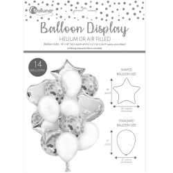 Silver And White Balloon Bouquet From Cardiff Balloons
