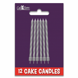 Silver cake candles from cardiff balloons