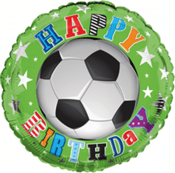 helium filled happy birthday football foil balloon from cardiff balloons