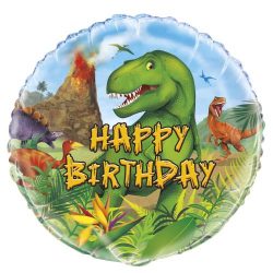 helium filled dinosaur happy birthday foil balloon from cardiff balloons