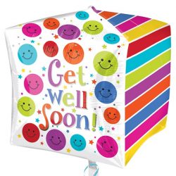 helium filled get well soon cubez balloon from cardiff balloons