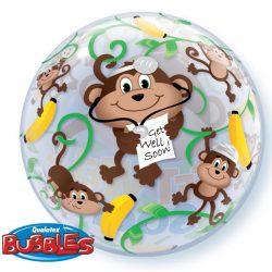 helium filled get well soon monkey bubble balloon from cardiff balloons