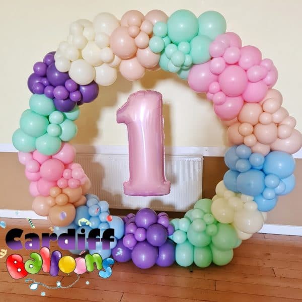 Organic Balloon Hoop With Numbers From Cardiff Balloons