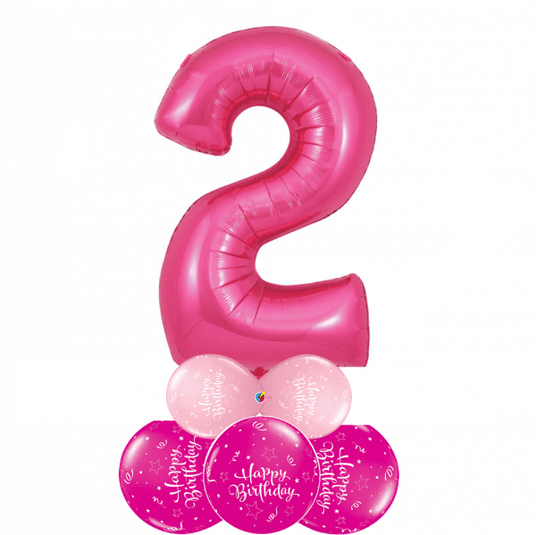 Large Pink Number Balloon On A Base
