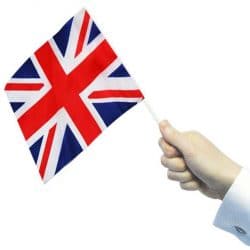 Union Jack Hand Waving Flags Pack Of 10 From Cardiff Balloons