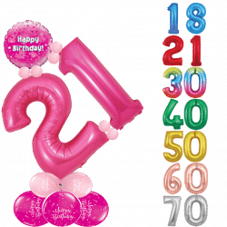 Large Double Number Balloon Display