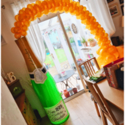 Large Champagne Bottle & Bubbles