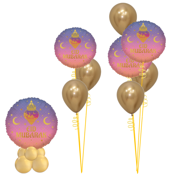 Pink and Gold Balloon Bouquets For Eid From Cardiff Balloons