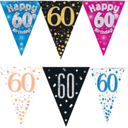 60th Birthday Bunting From Cardiff Balloons