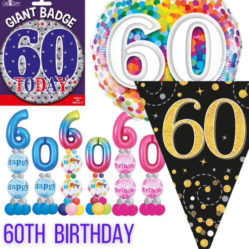 60th Birthday balloons and Party Decorations