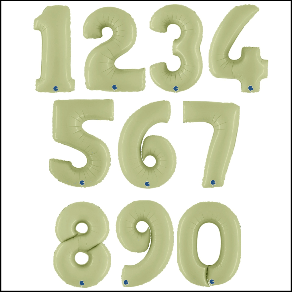 Giant Number Balloon In Olive Green Cardiff Balloons