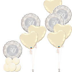 30th Wedding anniversary balloons. Pearl anniversary available from Cardiff Balloons