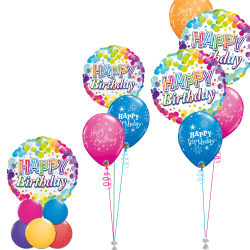 Multi Coloured Spot Birthday Balloons from cardiff balloons