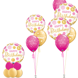 pink and Gold Birthday Balloon Designs at Cardiff Balloons