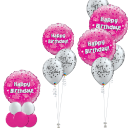 Pink and Silver Birthday Balloons From Cardiff Balloons