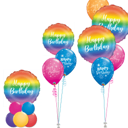 Rainbow Ombre Birthday Balloon Displays From Cardiff Balloons