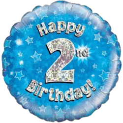 2nd Birthday Blue Balloon From Cardiff Balloons