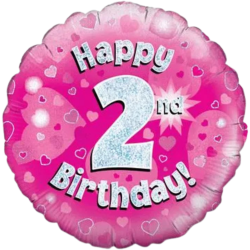 2nd Birthday Pink Balloon From Cardiff Balloons