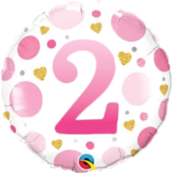 2nd Birthday Pink and Gold Birthday Balloon From Cardiff Balloons