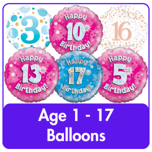 Childrens Age Balloons Available From Cardif Balloons