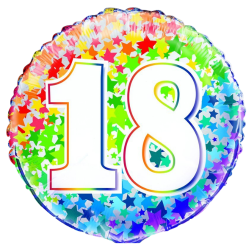 18th Birthday Rainbow Stars Round Balloon