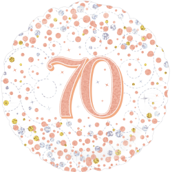 70th Birthday Rose Gold Round Birthday Balloon