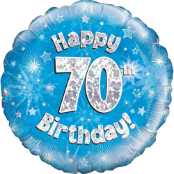 70th Birthday Royal Blue Round Birthday Balloon