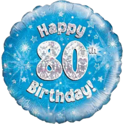 80th Birthday Royal Blue Round Birthday Balloon