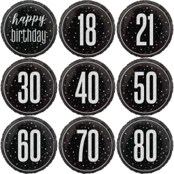 Black & Silver Birthday Balloon