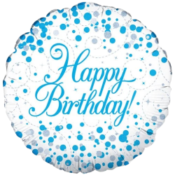 Blue Fizz Happy Birthday Balloon