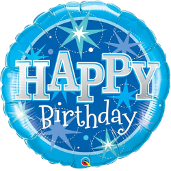 Blue Starry Birthday Supershape Balloon