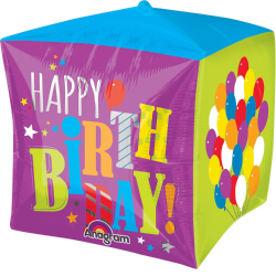 Bright Colourful Birthday Cubez Balloon