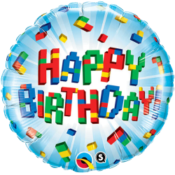 Building Blocks Happy Birthday Balloon