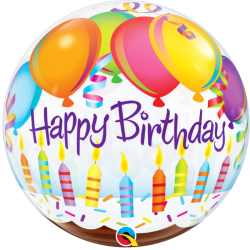Cake Candles Happy Birthday Bubble Balloon